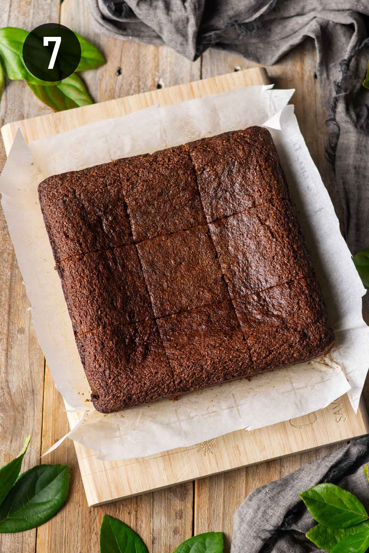 Yorkshire parkin cut into nine large pieces.