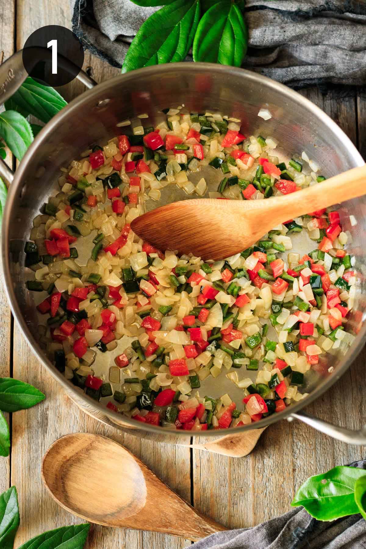sautéing veggies in a Dutch oven.