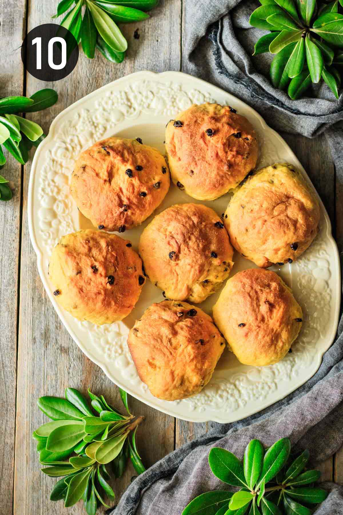 yellow platter of baked Cornish saffron buns.