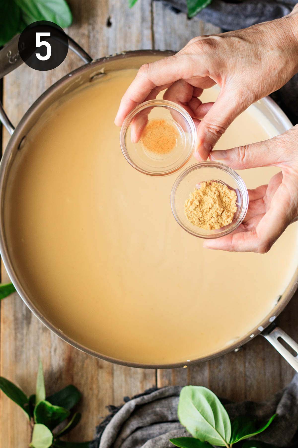 seasoning cheese sauce with Tabasco and dry mustard.